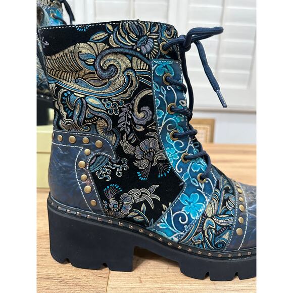 Spring Step L'Artiste Severity Blum Boots Blue Multi Size 10.5/11 US 42 EU NWB - Picture 10 of 16